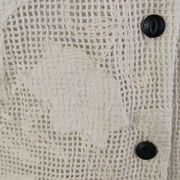 Rag And Bone Short Sleeve Cr Mesh Floral/Mare Blouse. - Picture 5 of 10